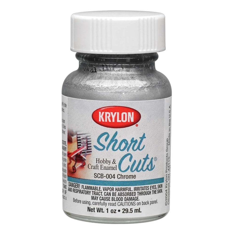 slide 1 of 1, Krylon Short Cuts Brush Chrome Paint, 1 oz