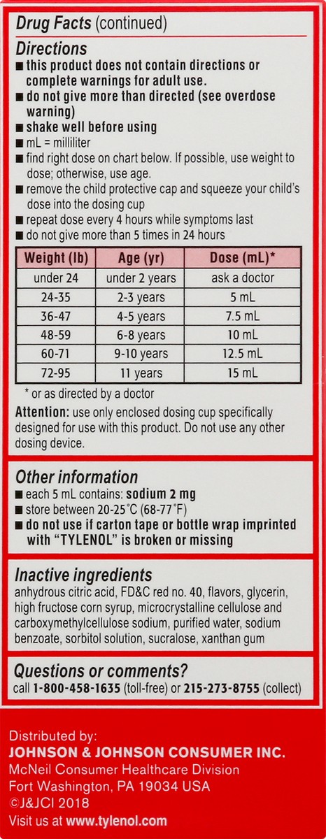 slide 3 of 9, Children's Tylenol Oral Suspension Medicine, Kids' Liquid medicine Pain Reliever & Fever Reducer for Cold + Flu Symptoms, Aspirin-, Ibuprofen- & Alcohol- Free, Strawberry, 4 fl. oz, 4 fl oz