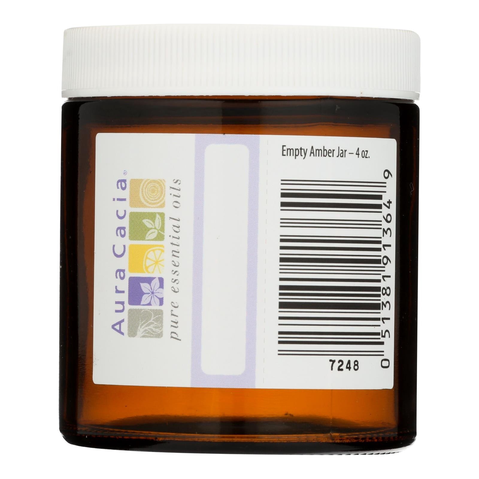 slide 1 of 1, Aura Cacia Amber Empty Wide Mouth Jar With Writable Label, 4 oz