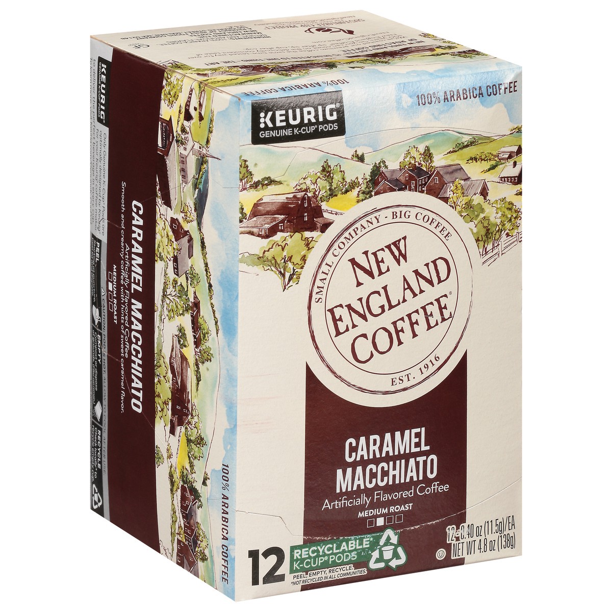 slide 3 of 10, New England Coffee 100% Arabica Medium Roast K-Cup Pods Caramel Macchiato Coffee 12 - 0.40 oz Pods, 12 ct