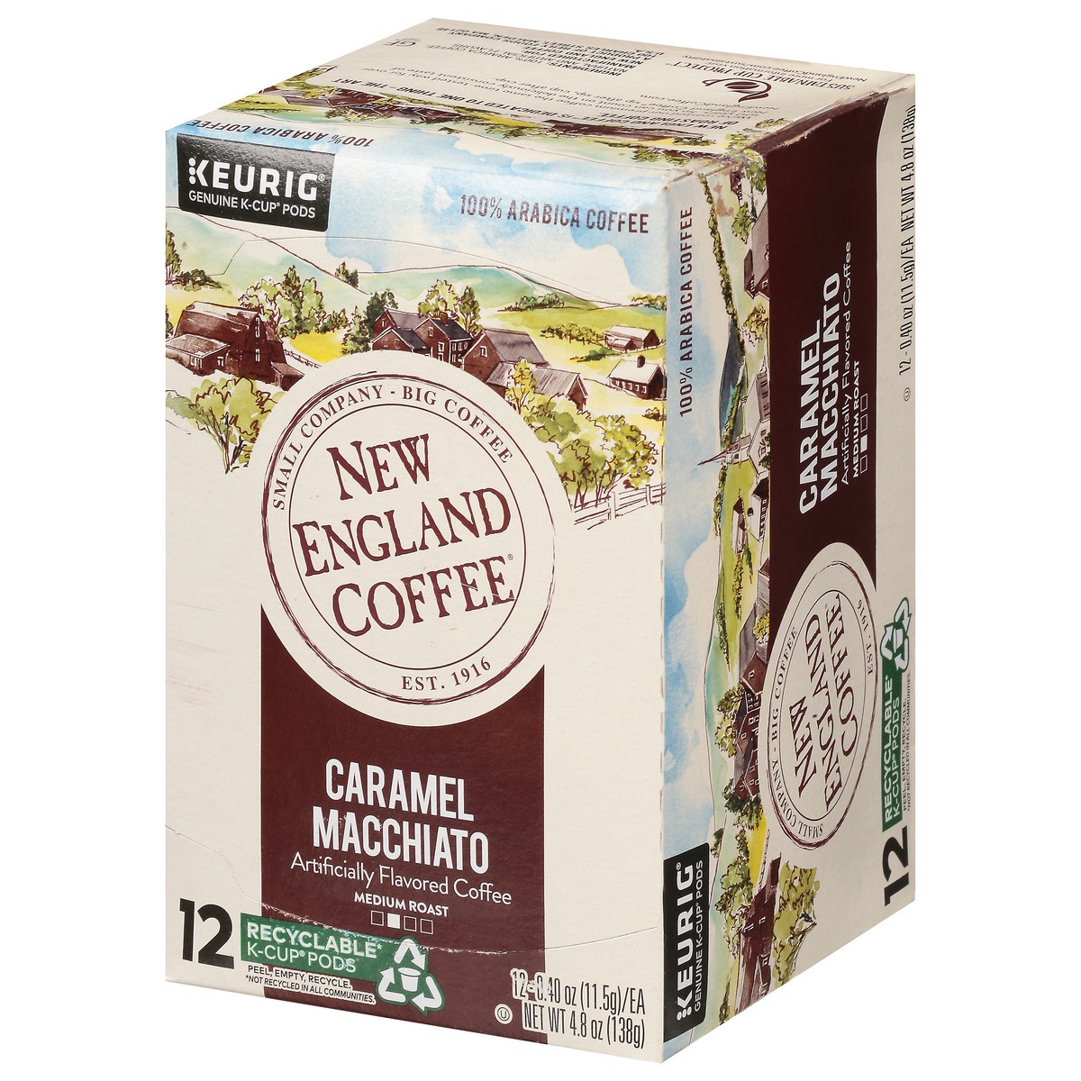 slide 8 of 10, New England Coffee 100% Arabica Medium Roast K-Cup Pods Caramel Macchiato Coffee 12 - 0.40 oz Pods, 12 ct