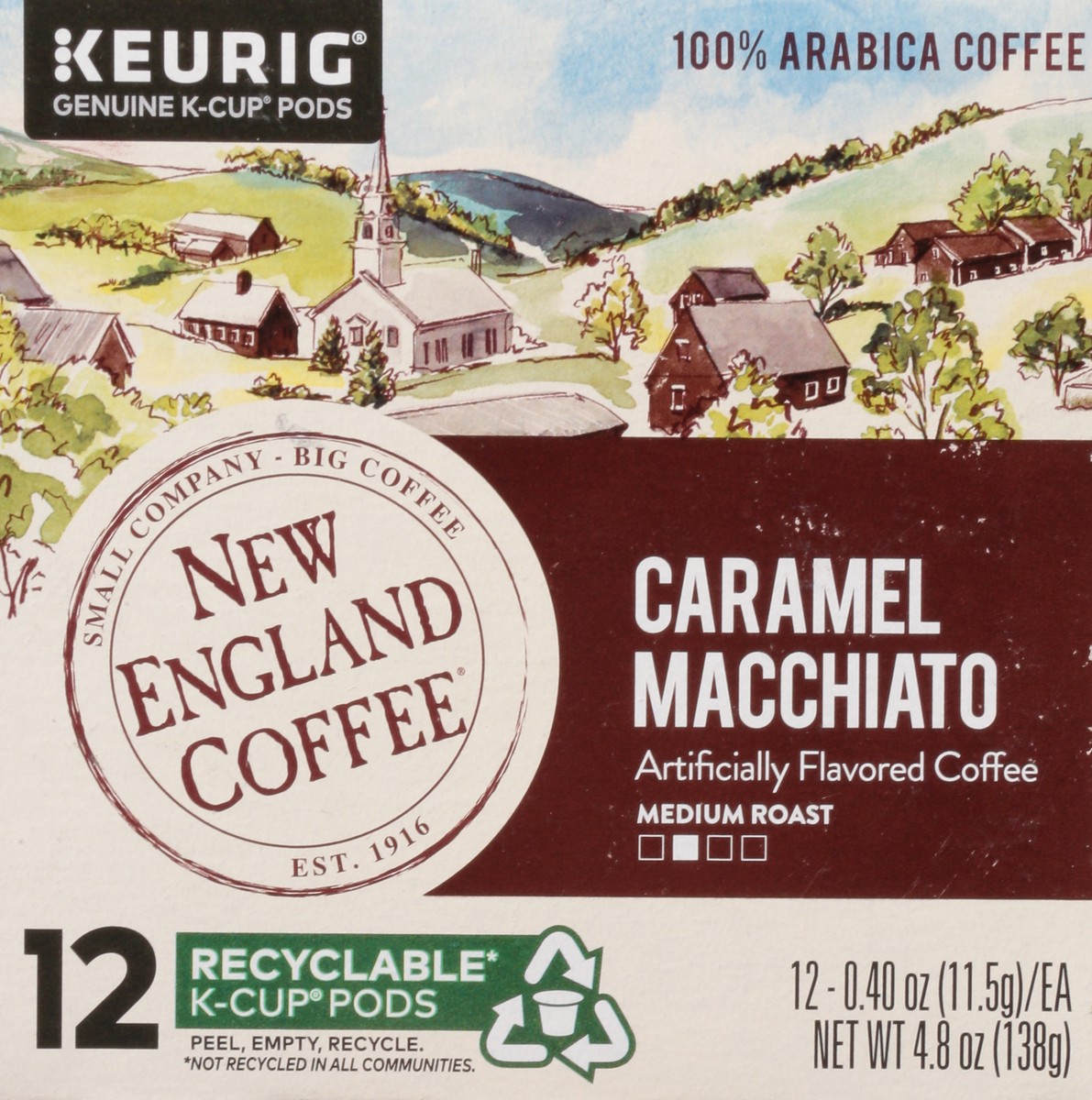slide 4 of 10, New England Coffee 100% Arabica Medium Roast K-Cup Pods Caramel Macchiato Coffee 12 - 0.40 oz Pods, 12 ct