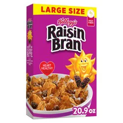 Kellogg''s Raisin Bran Breakfast Cereal, Fiber Cereal, Family Breakfast, Large Size, Original, 20.9oz Box (1 Box)