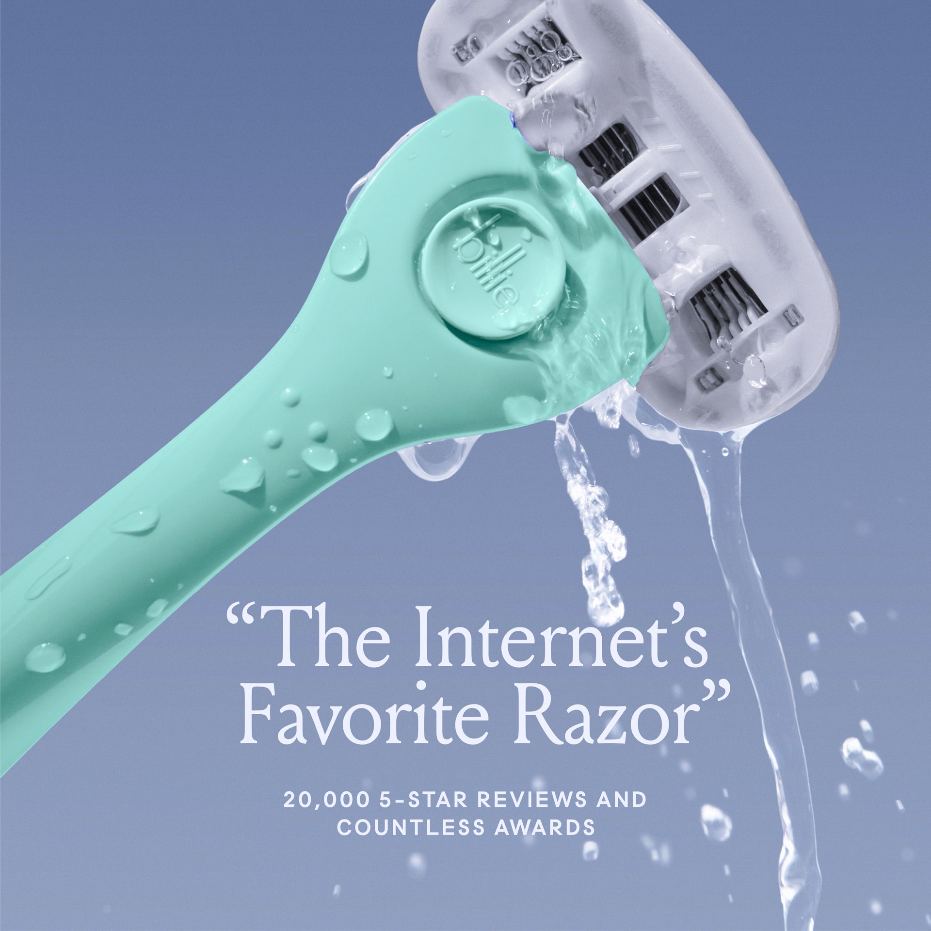 slide 3 of 9, Billie Womens Razor Kit - 1 Handle, 2 X 5-Blade Refills + Magnetic Holder - Minty, 3 ct