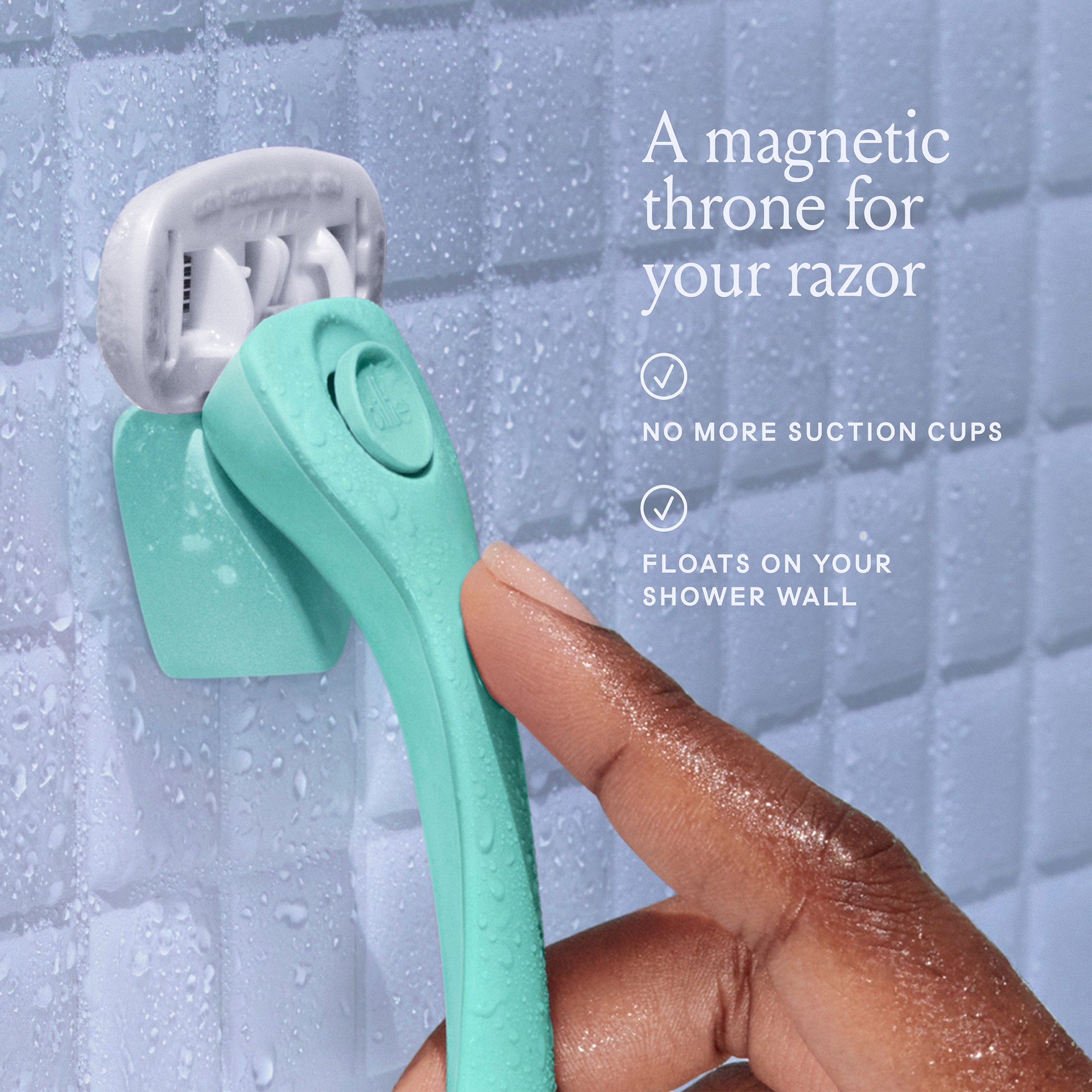 slide 6 of 9, Billie Womens Razor Kit - 1 Handle, 2 X 5-Blade Refills + Magnetic Holder - Minty, 3 ct