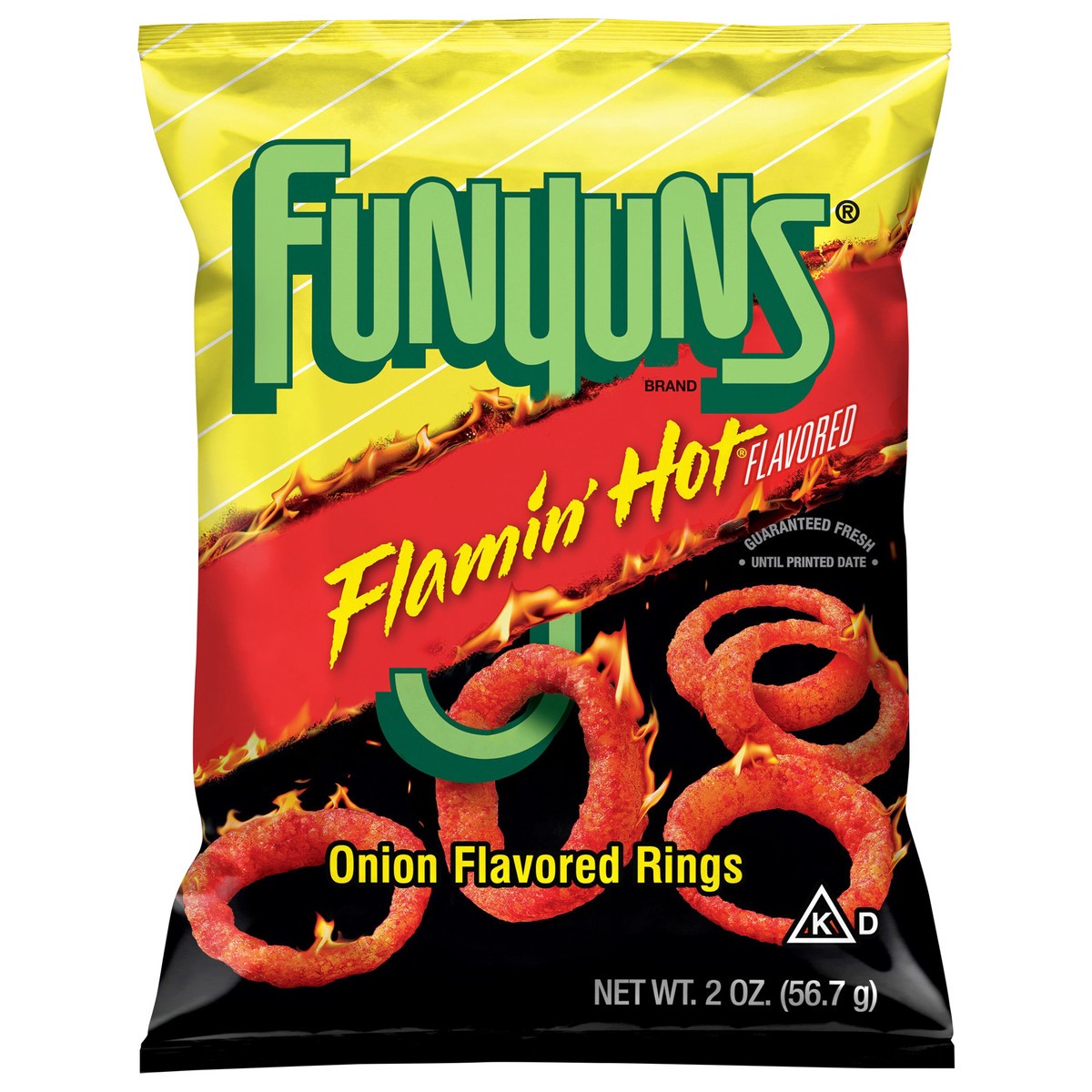 slide 7 of 9, Funyuns Onion Flavored Rings Flamin' Hot Flavored 2 Oz, 2 oz