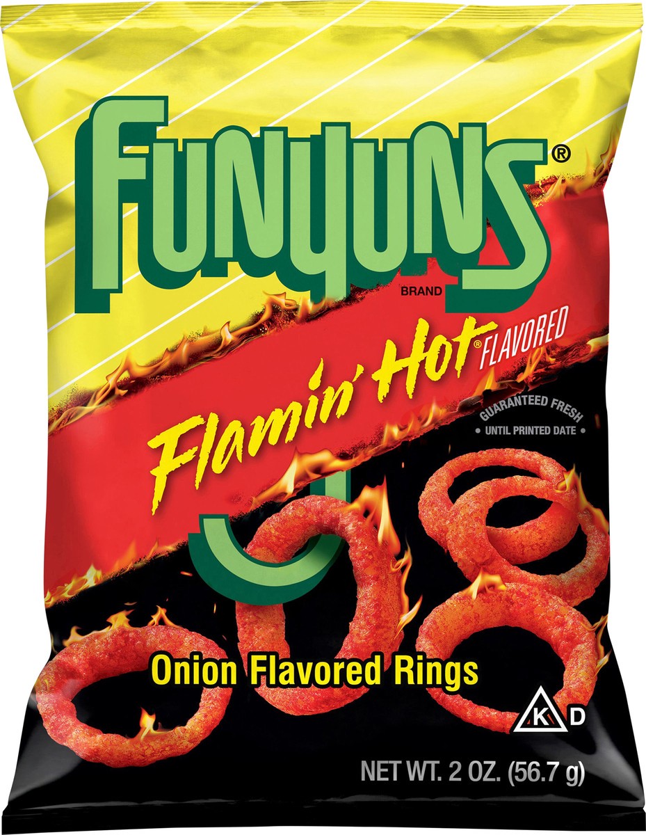 slide 5 of 9, Funyuns Onion Flavored Rings Flamin' Hot Flavored 2 Oz, 2 oz