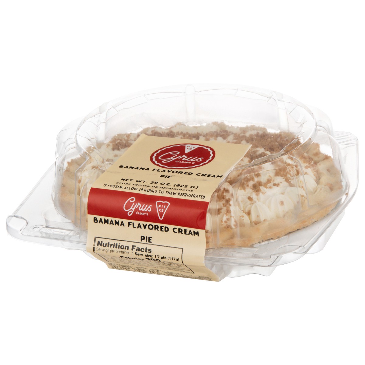 slide 14 of 14, Cyrus O'Leary's Pie Co Banana Flavored Cream Pie 29 oz, 1 ct