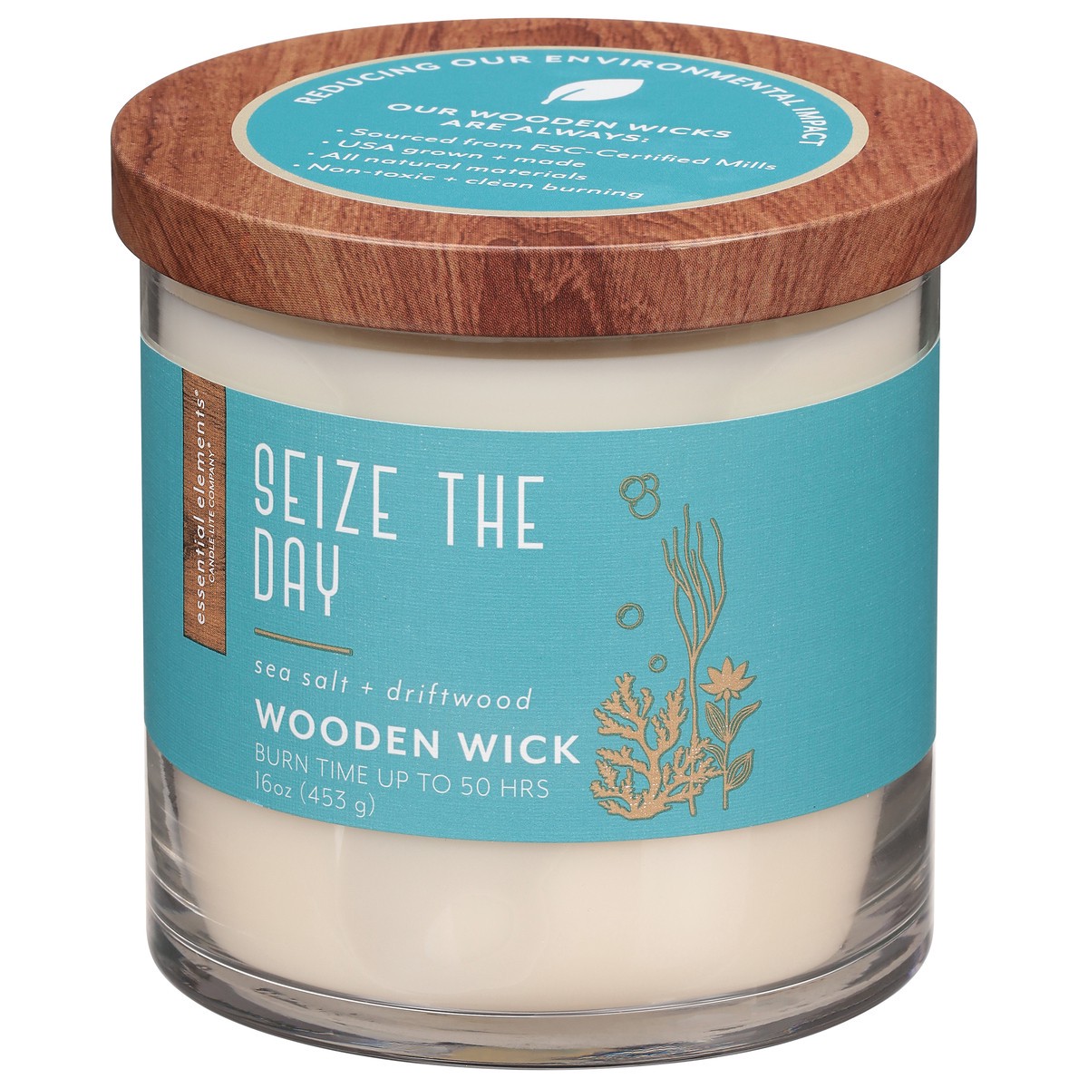 slide 2 of 9, Candle Lite Essential Elements Seize The Day Wooden Wick Candle 16Oz, 1 ct