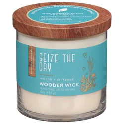 Candle Lite Essential Elements Seize The Day Wooden Wick Candle 16Oz