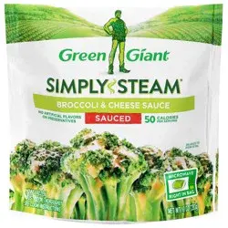 Green Giant Simply Steam Broccoli & Cheese Sauce, Sauced Frozen Vegetables, 10 OZ