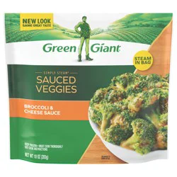 Green Giant Simply Steam Broccoli & Cheese Sauce, Sauced Frozen Vegetables, 10 OZ