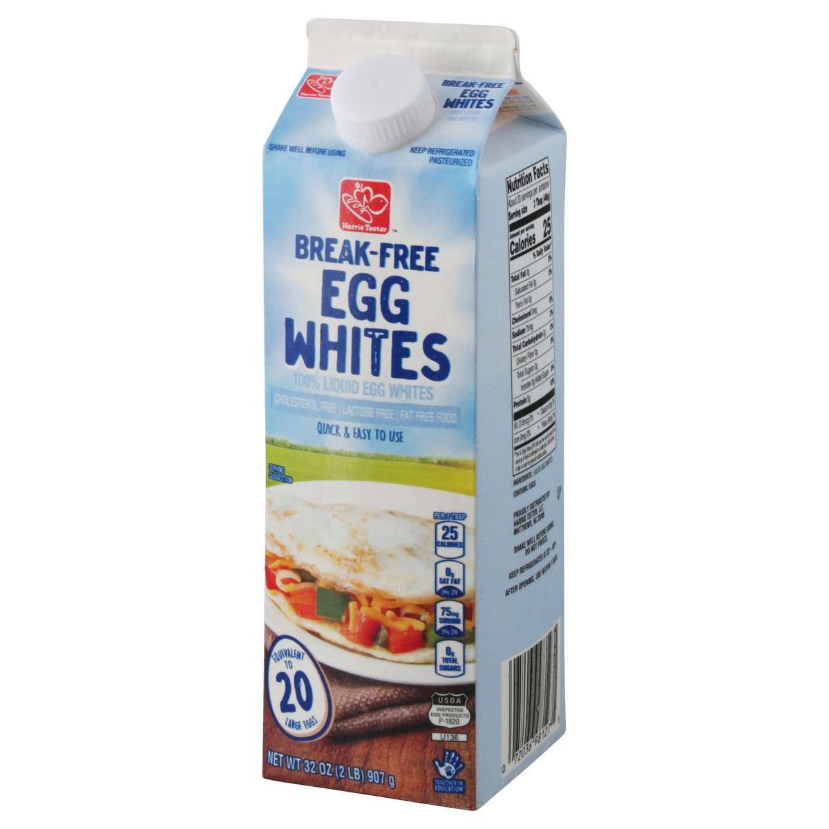 slide 3 of 9, Harris Teeter 100% Liquid Egg Whites, 32 oz