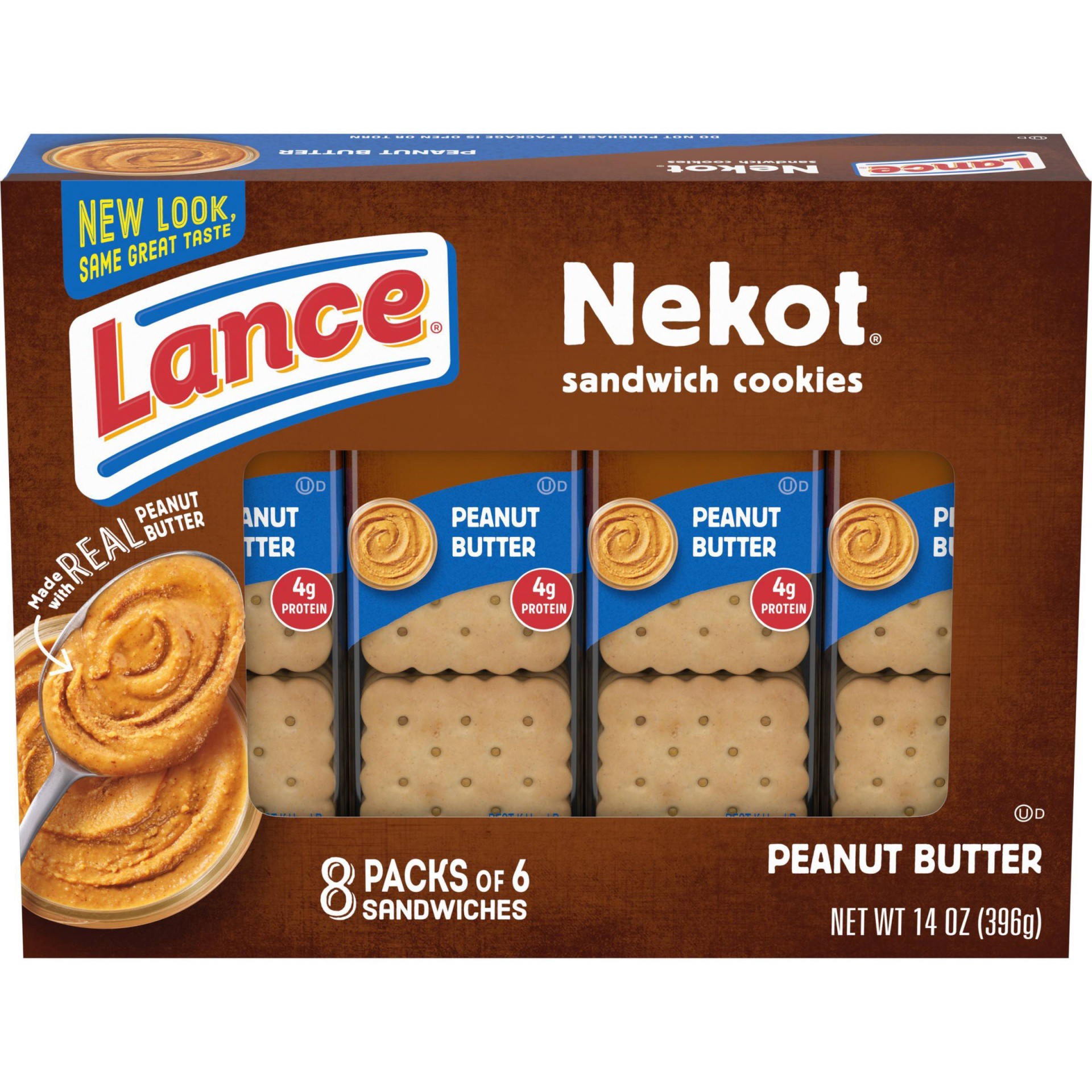 slide 1 of 5, Nekot Cookies With Real Peanut Butter, 14 oz