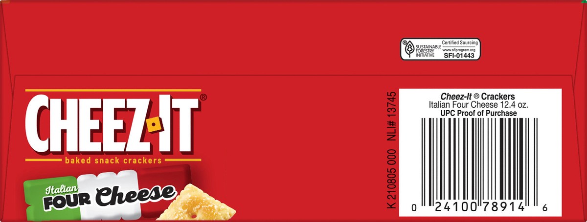 slide 4 of 8, Cheez-It Cheese Crackers, Baked Snack Crackers, Office and Kids Snacks, Italian Four Cheese, 12.4oz Box, 1 Box, 12.4 oz