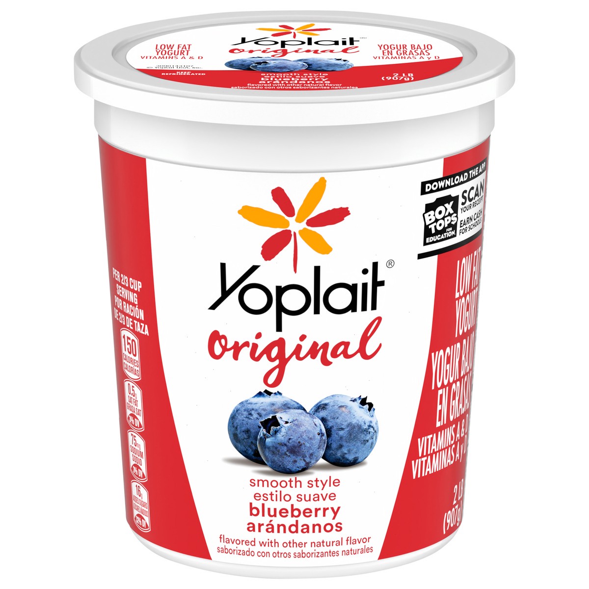 slide 1 of 9, Yoplait Original Smooth Style Blueberry Flavored Low Fat Yogurt- 2 lb, 2 lb