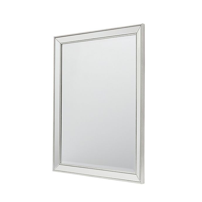 slide 3 of 4, W Home Beaded Mirrored Frame Wall Mirror, 36 in x 28 in