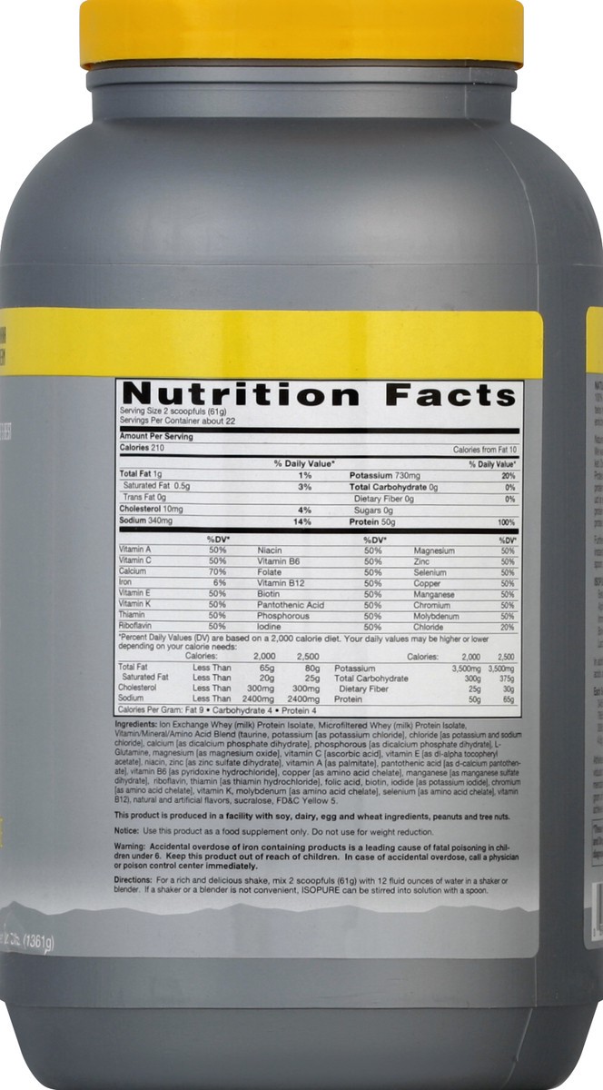 slide 3 of 3, Isopure Zero Carb - Banana Cream, 3 lb