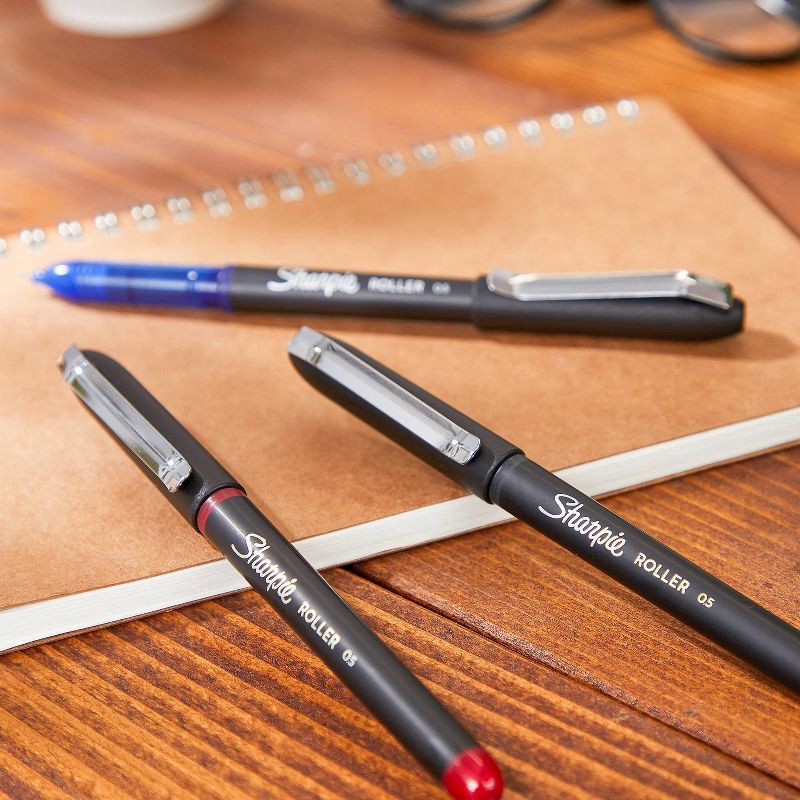 slide 5 of 8, Sharpie Roller 4pk Rollerball Gel Pens 0.7mm Black Ink, 4 ct