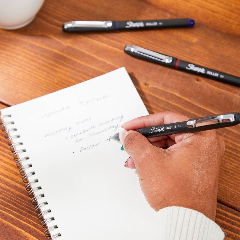slide 4 of 8, Sharpie Roller 4pk Rollerball Gel Pens 0.7mm Black Ink, 4 ct