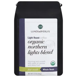 Lunds & Byerlys Organic Light Roast Whole Bean Northern Lights Blend Coffee 12 oz