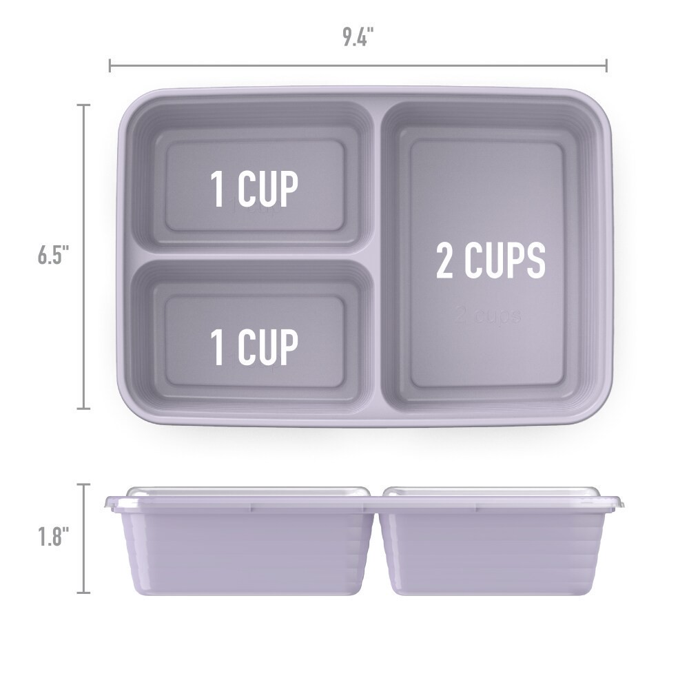slide 3 of 6, Bentgo Meal Prep Compartments - Lilac, 1 ct