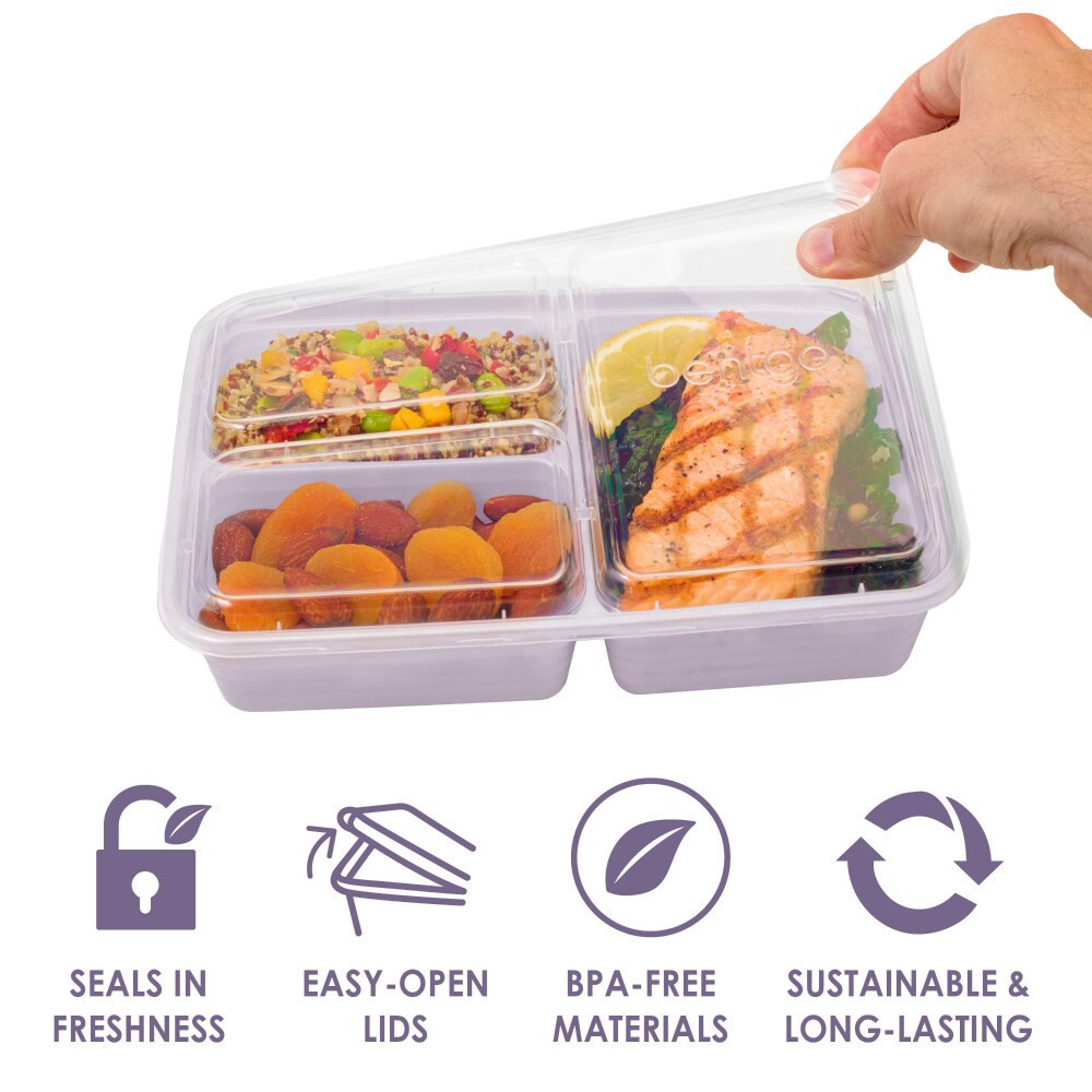 slide 4 of 6, Bentgo Meal Prep Compartments - Lilac, 1 ct