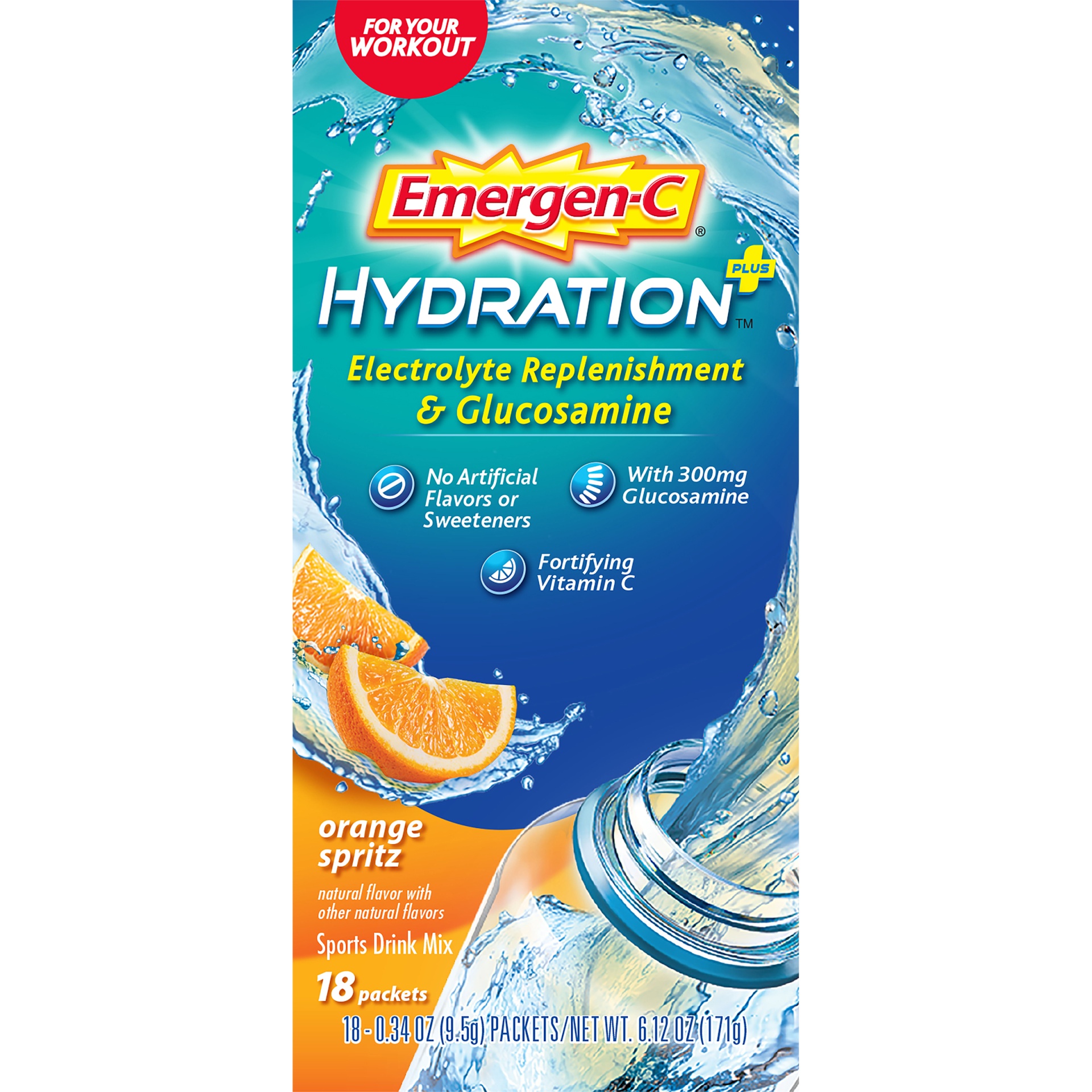 slide 3 of 8, Emergen-C Hydration Dietary Supplement Drink Mix - Orange Spritz, 18 ct