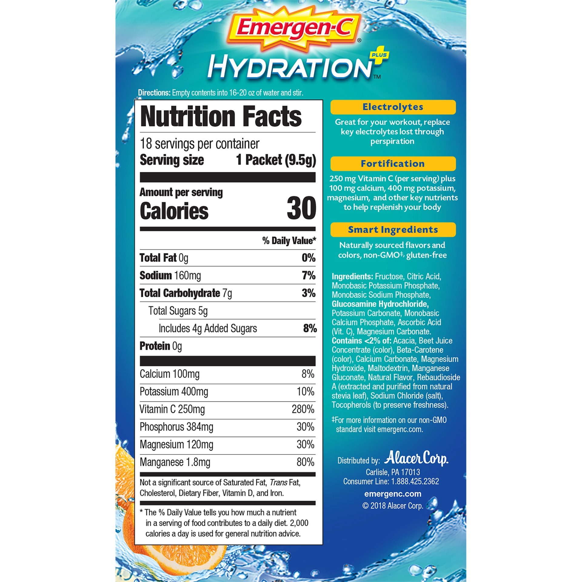 slide 5 of 8, Emergen-C Hydration Dietary Supplement Drink Mix - Orange Spritz, 18 ct