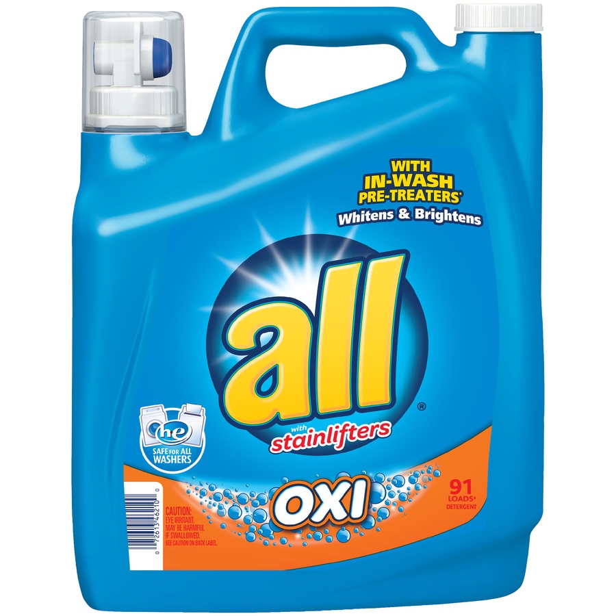 slide 1 of 1, All with Stainlifters Oxi Liquid Laundry Detergent, 162 fl oz