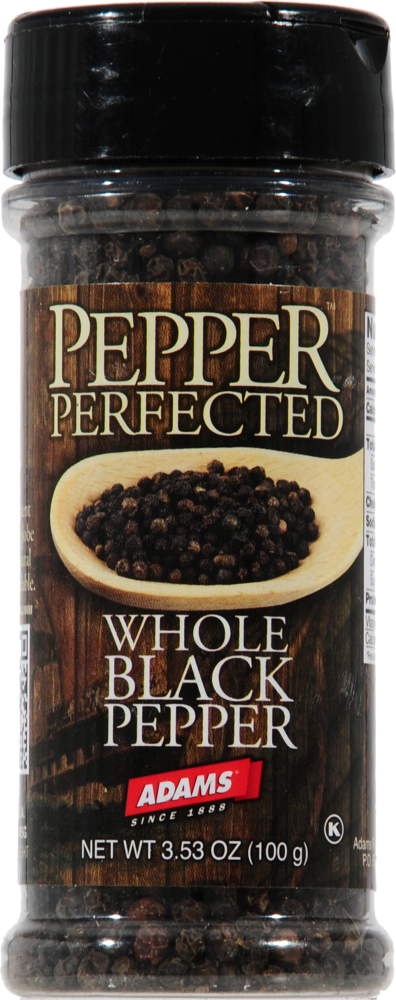slide 1 of 1, Adams Whole Black Pepper, 3.25 oz