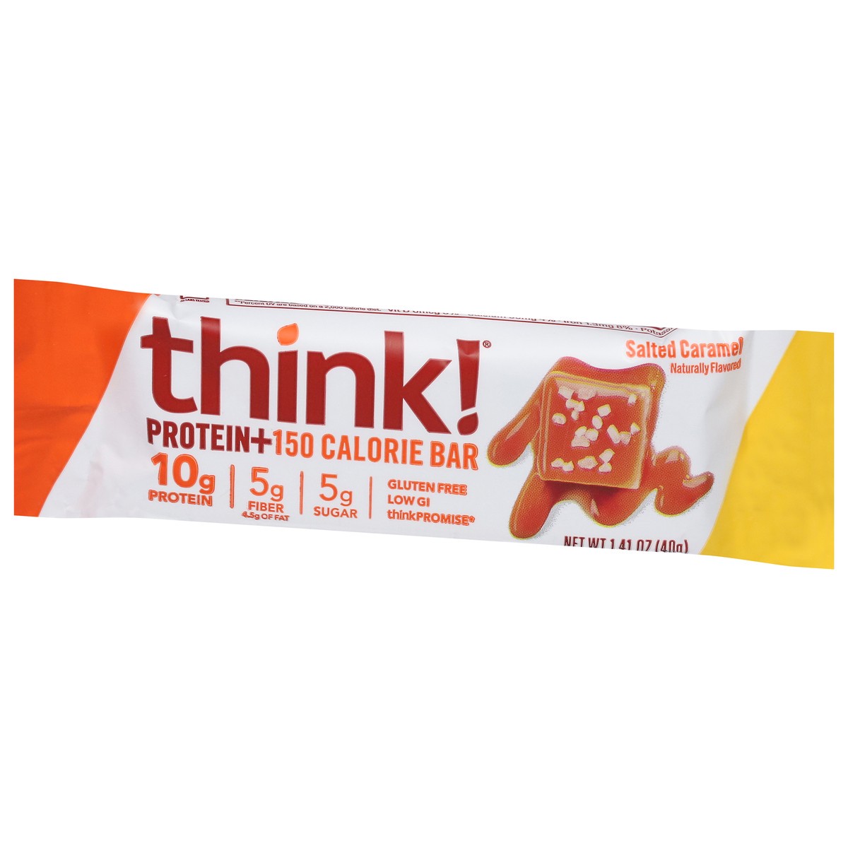 slide 3 of 13, think! thinkThin Salted Caramel Lean Protein & Fiber Bar, 1.41 oz