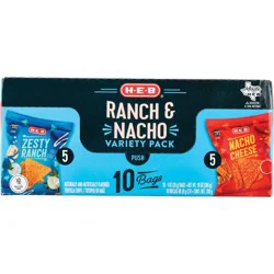 H-E-B Select Ingredients Nacho & Ranch Chip Variety Pack 1 oz Bags