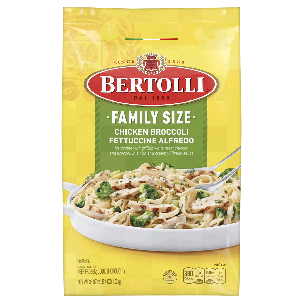 slide 1 of 1, Bertolli Chicken Broccoli Fettuccine Alfredo, Family Size, 36 oz