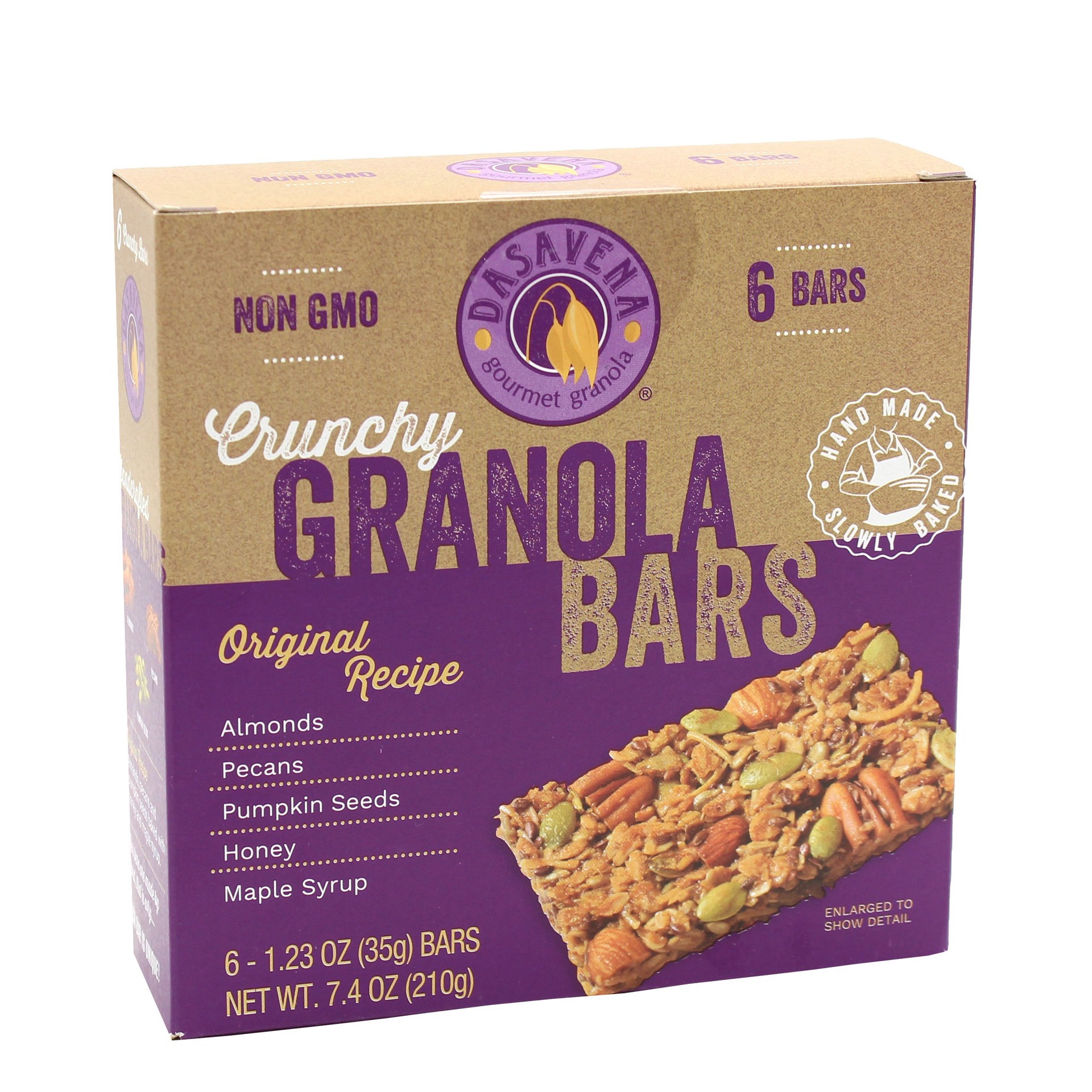 slide 1 of 1, Dasavena Original Crunchy Granola Bars, 6 ct
