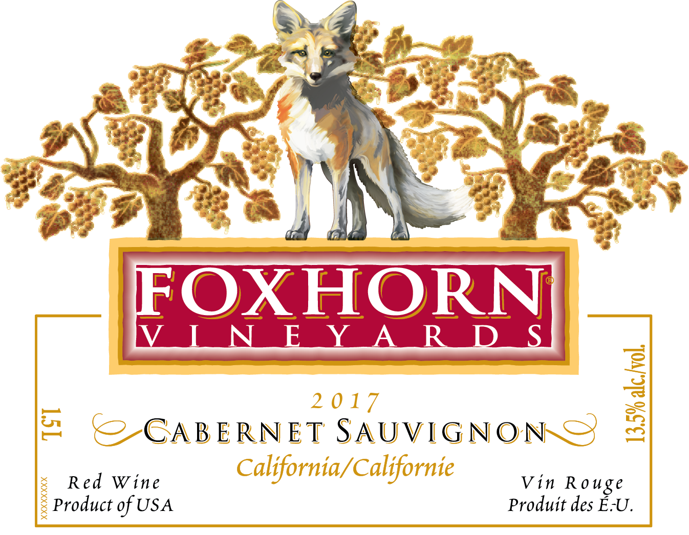 slide 3 of 3, Foxhorn Cabernet Sauvignon, Red Wine, American, 1 ct, 1.5L Bottle, 1.50 liter