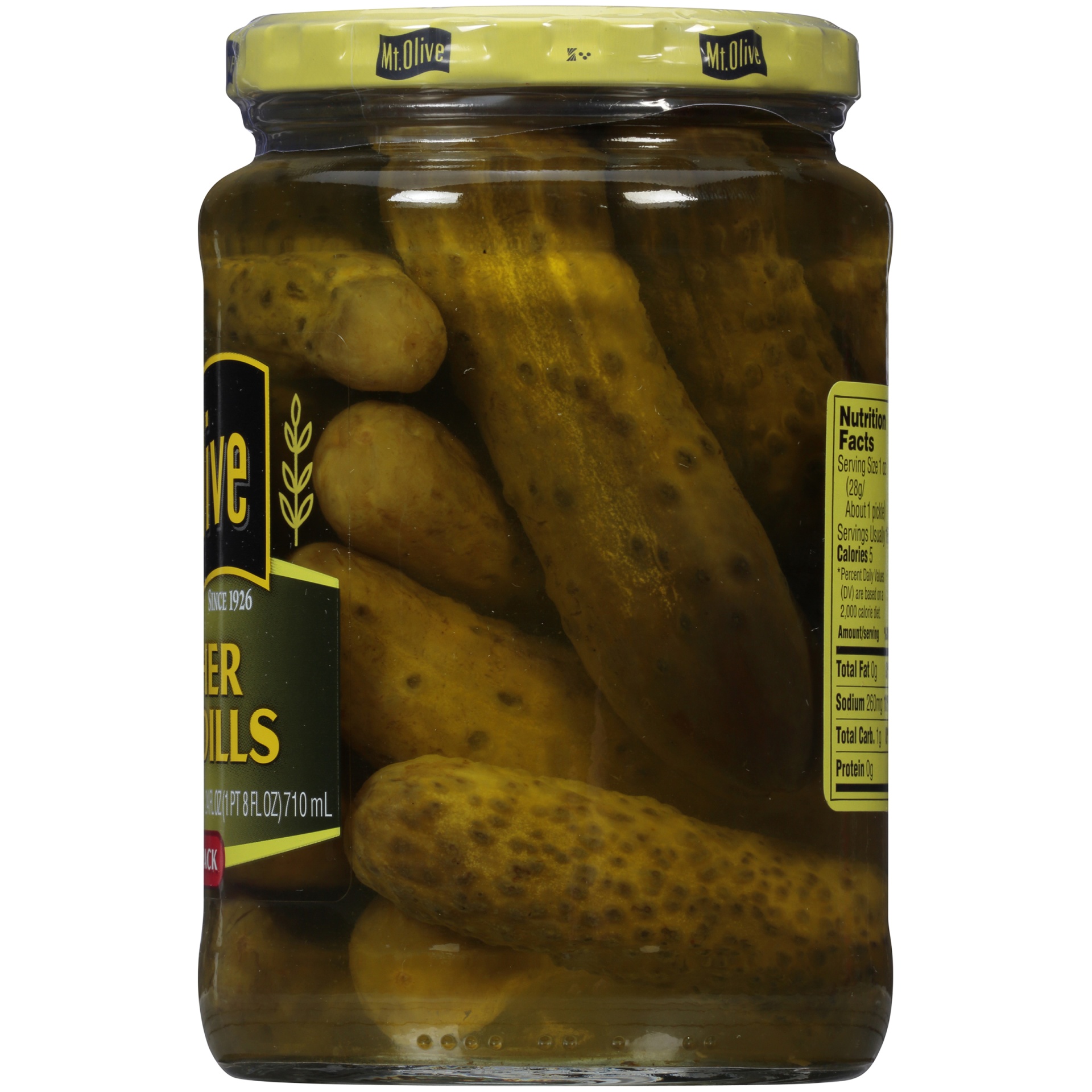slide 3 of 6, Mt. Olive Kosher Baby Dills Pickles - 24 fl oz jar, 24 oz