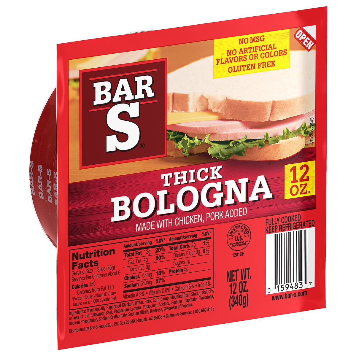slide 2 of 10, Bar-S Thick Bologna, 12 oz