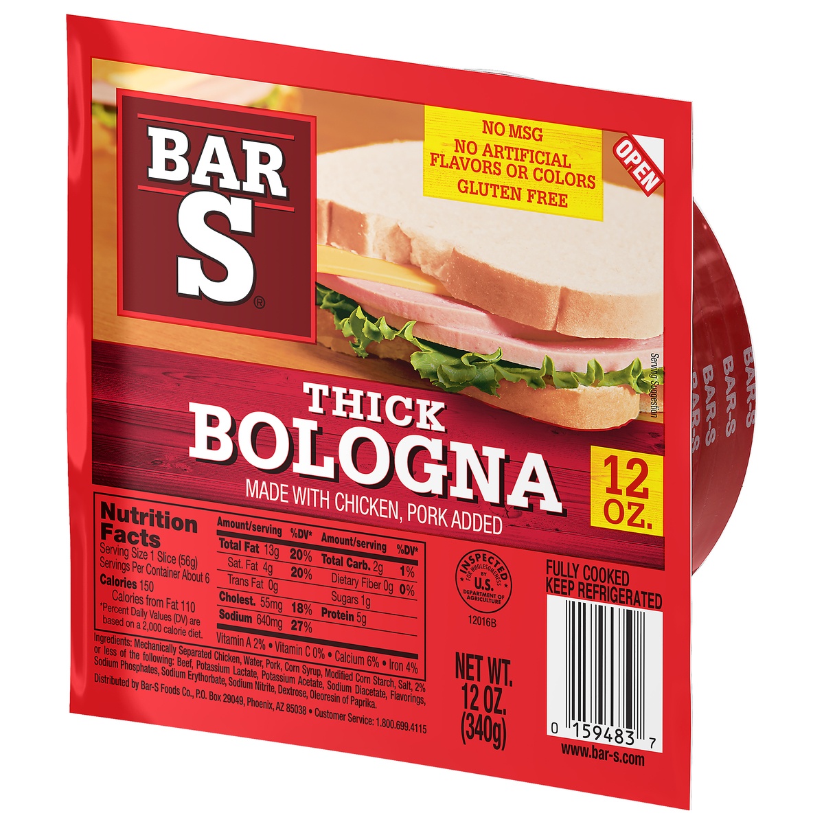 slide 3 of 10, Bar-S Thick Bologna, 12 oz