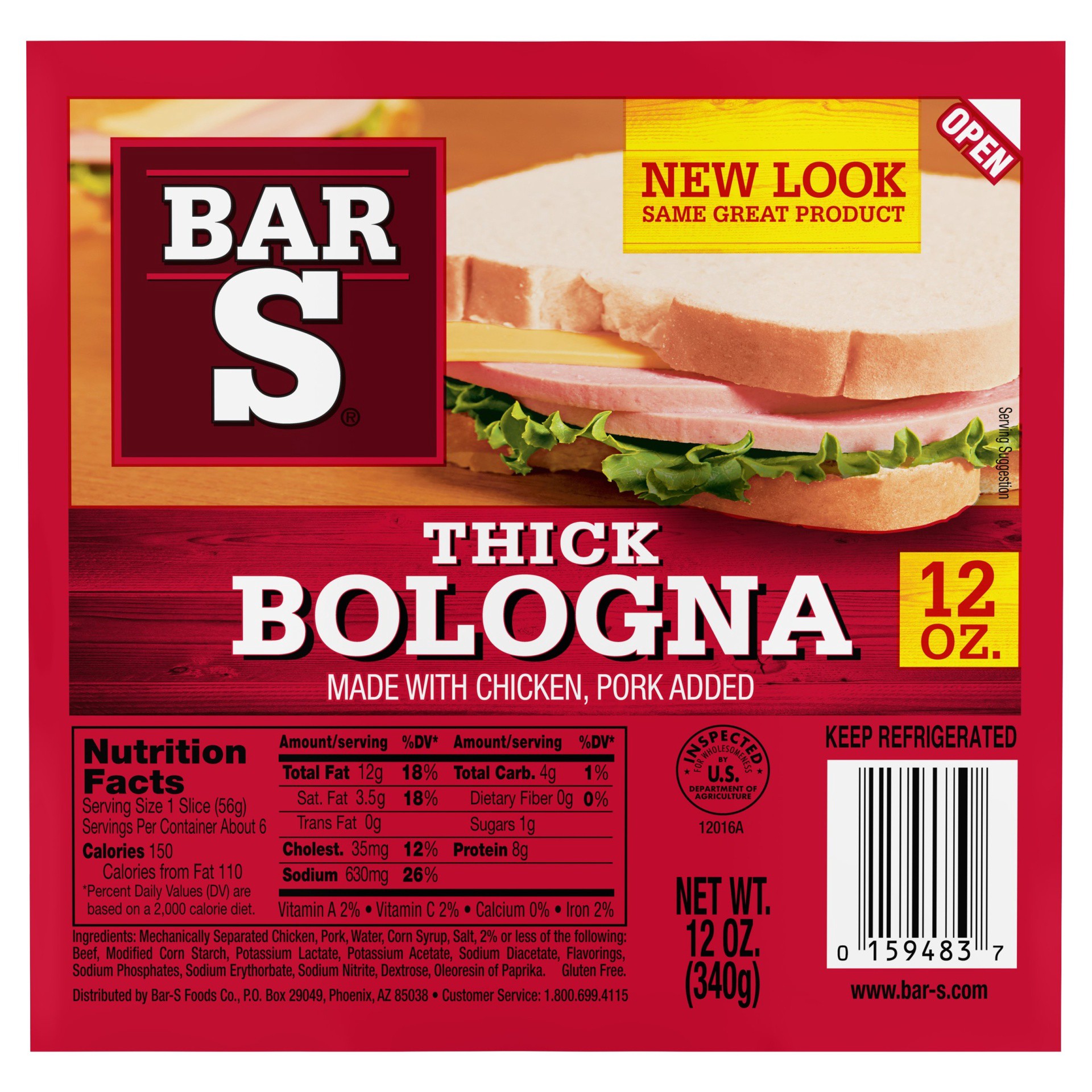 slide 1 of 7, Bar-S Thick Bologna, 12 oz, 12 oz