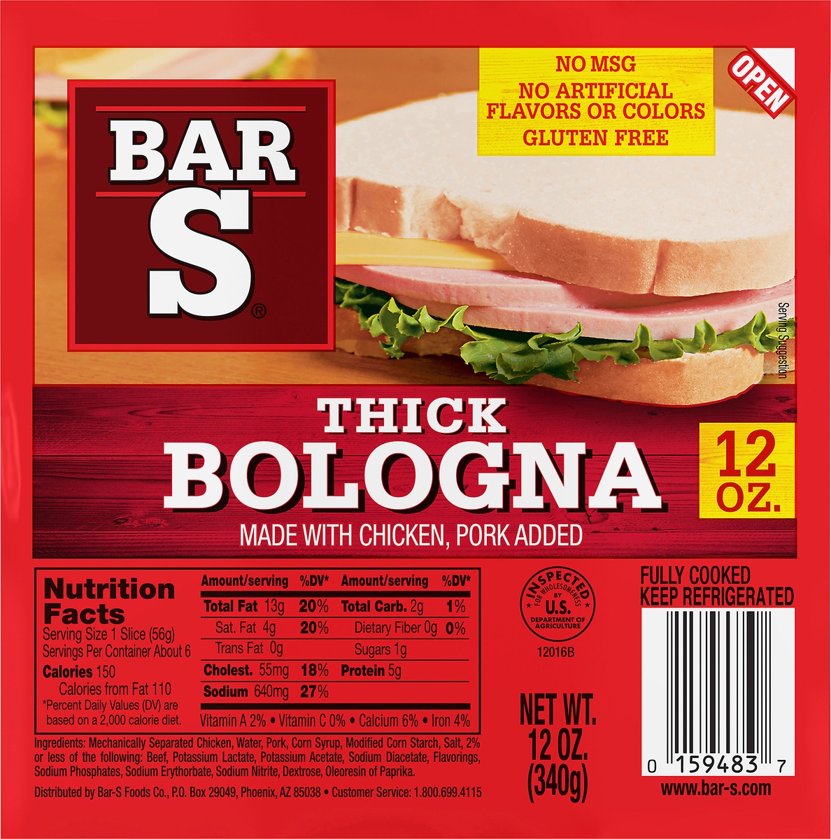 slide 9 of 10, Bar-S Thick Bologna, 12 oz