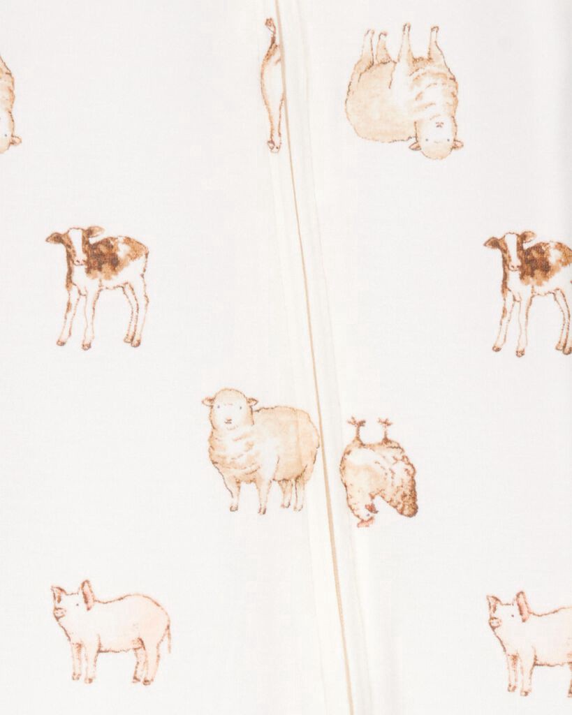 slide 2 of 3, Carter's Toddler Farm Animals Print PurelySoft 2-Piece Pajamas - Ivory Ivory 5T, 2 pc