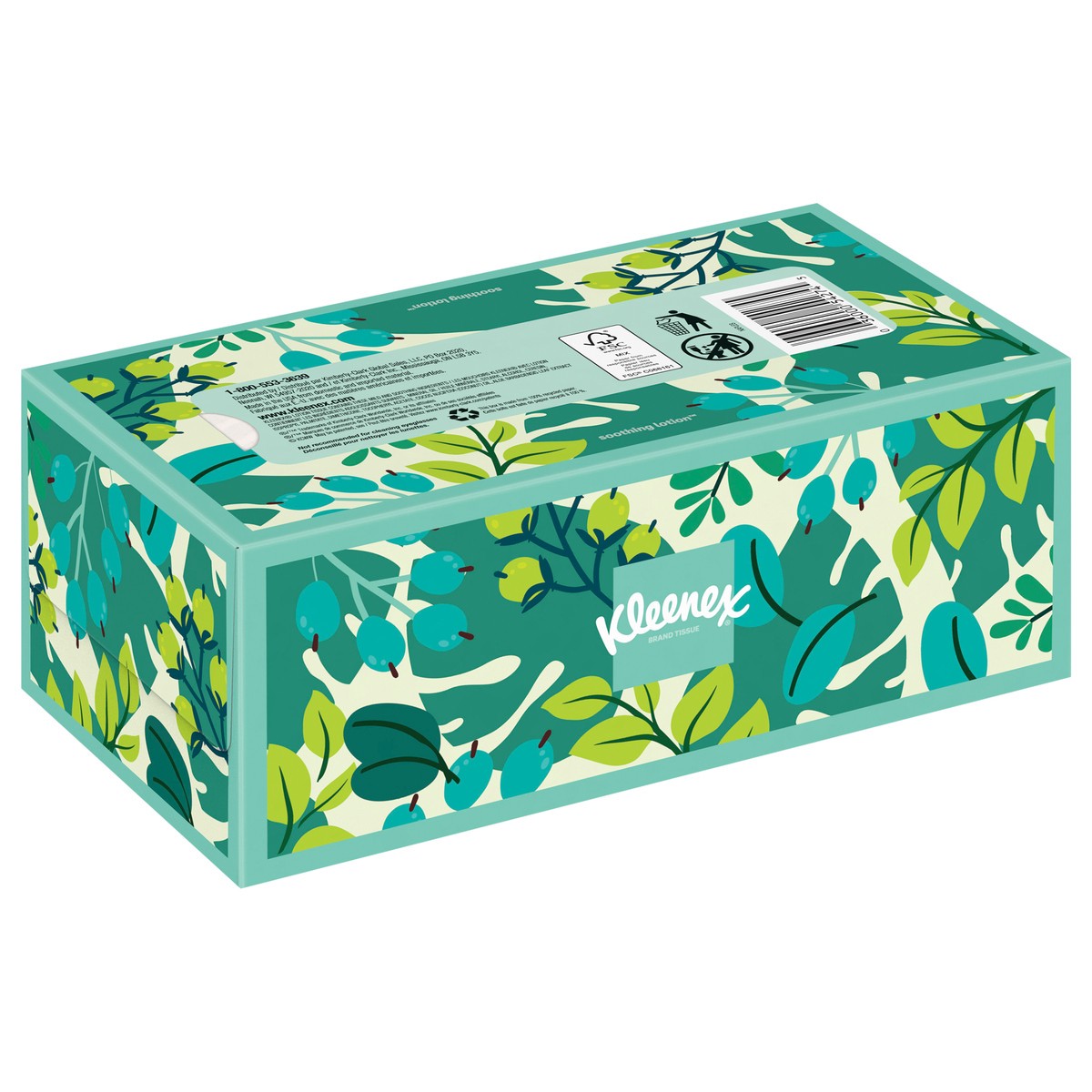 slide 8 of 11, Kleenex Lotion Facial Tissues with Coconut Oil, 1 Flat Box, 120 Tissues Per Box, 3-Ply, 120 ct