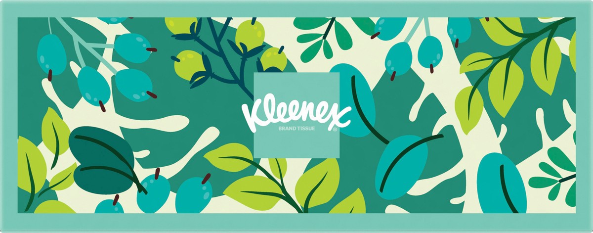 slide 10 of 11, Kleenex Lotion Facial Tissues with Coconut Oil, 1 Flat Box, 120 Tissues Per Box, 3-Ply, 120 ct