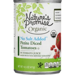 Nature's Promise Organic No Salt Added Petite Diced Tomatoes