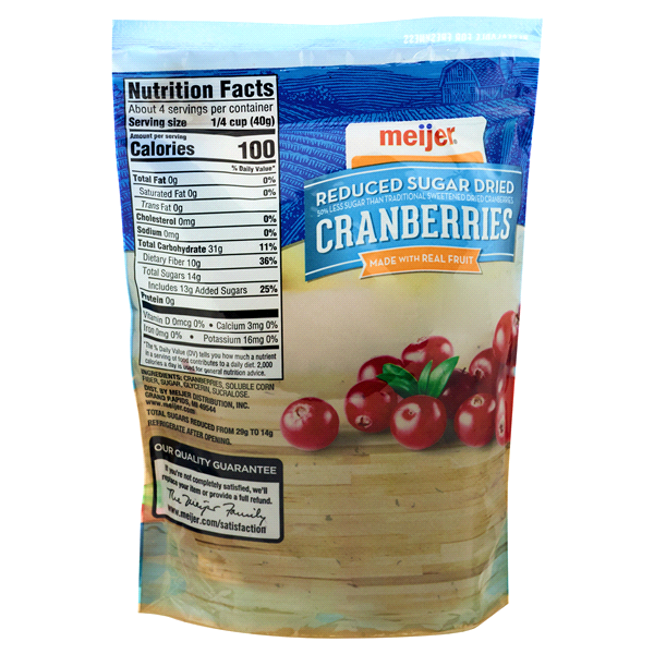 slide 4 of 5, Meijer Reduced Sugar Dried Cranberries, 6 oz