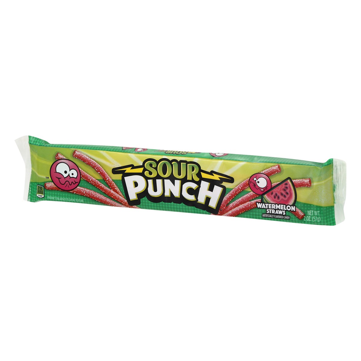 slide 2 of 10, Sour Punch Watermelon Straws Candy 2.0 oz, 2 oz