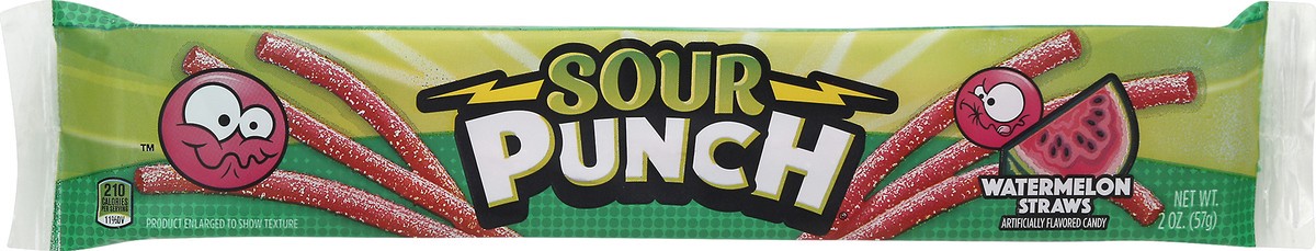 slide 1 of 10, Sour Punch Watermelon Straws Candy 2.0 oz, 2 oz