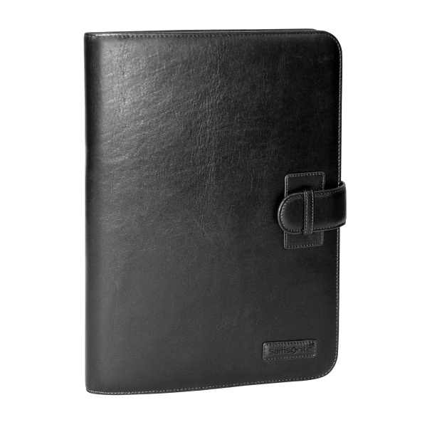 slide 1 of 1, Samsonite Leather Bi-Fold Writing Pad Holder, Black/Brown, 1 ct