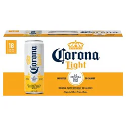 Corona Light Mexican Beer, 18 pk 12 fl oz Cans, 4.0% ABV